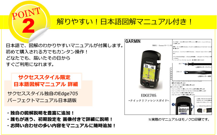 日本語で、図解のわかりやすいマニュアルが付属します。
初めて購入される方でもカンタン操作！